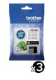 Genuine Brother LC-432XLBK Black Ink Cartridge Value Pack (3 Black) High Yield
